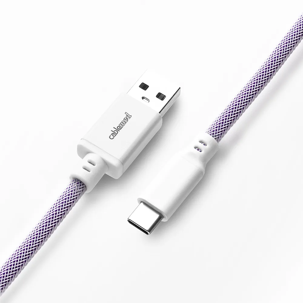 CableMod Classic coiled toetsenbordkabel USB-C 150cm rum raisin