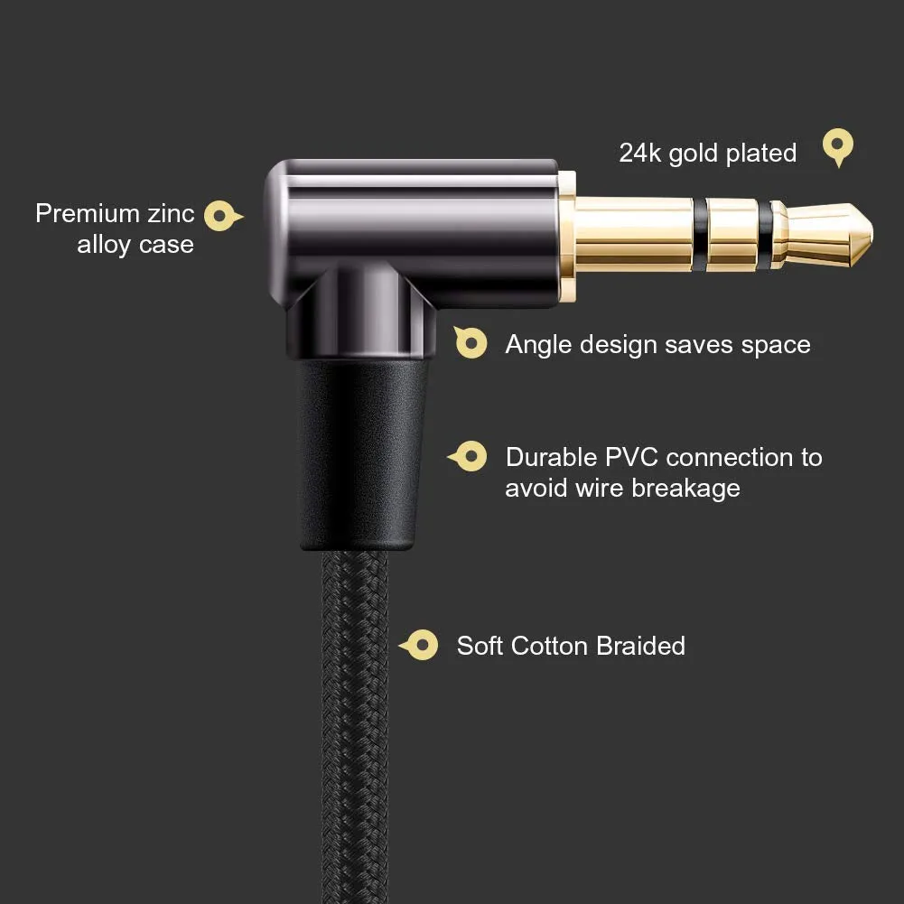 CableCreation 3,5mm Audiokabel Nylon 0,9m haaks