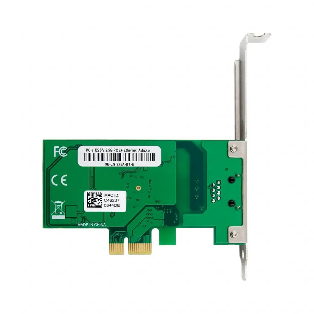 Microconnect I226 2.5G PoE netwerkkaart PCIe x1 RJ45