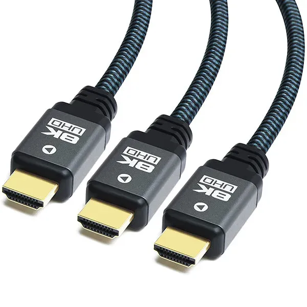 Yauhody Y-HDMI-BGA gevlochten 8K HDMI kabel 3-pack 48Gbps