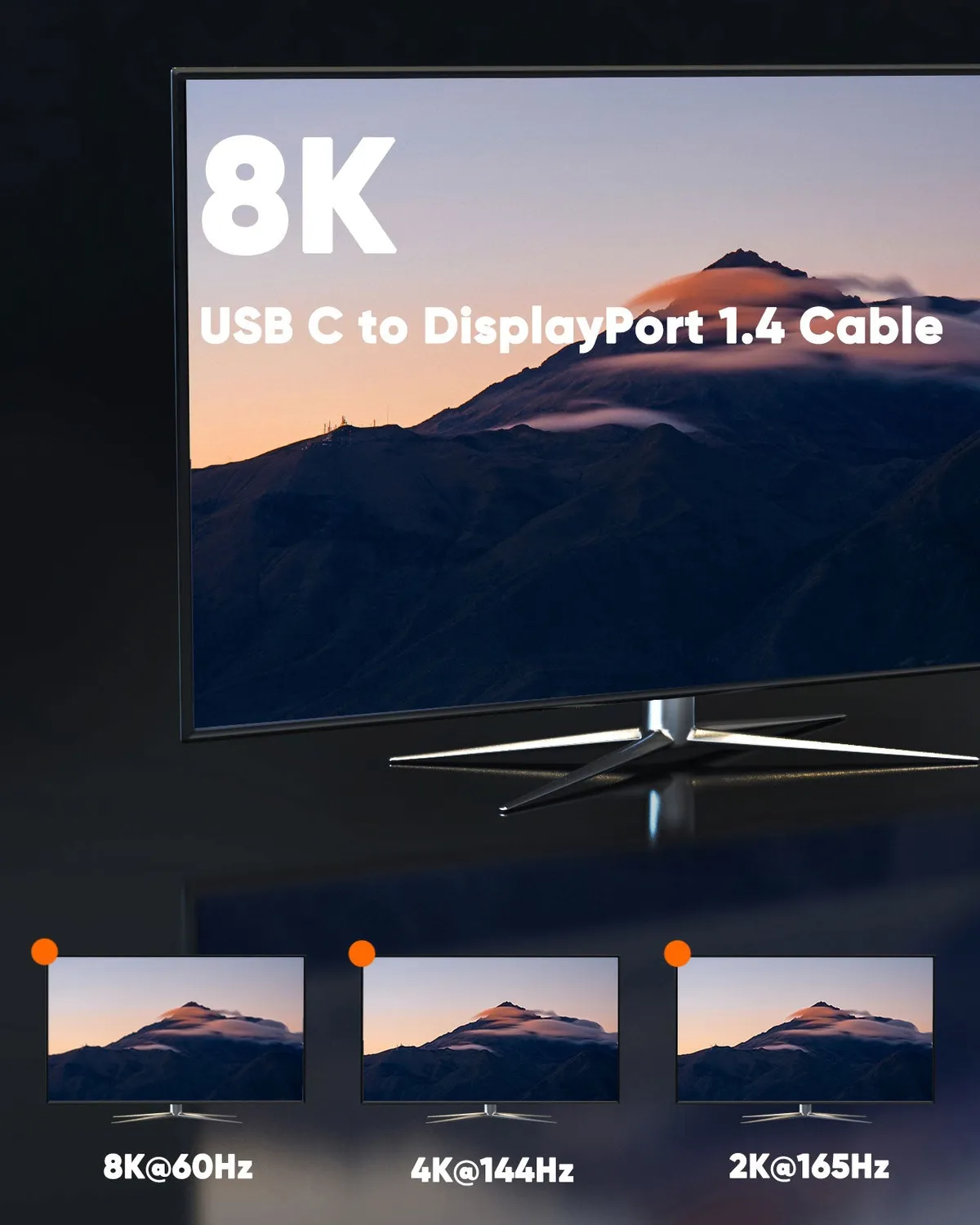 CableCreation USB-C DisplayPort Adapter 8K@60Hz space gray
