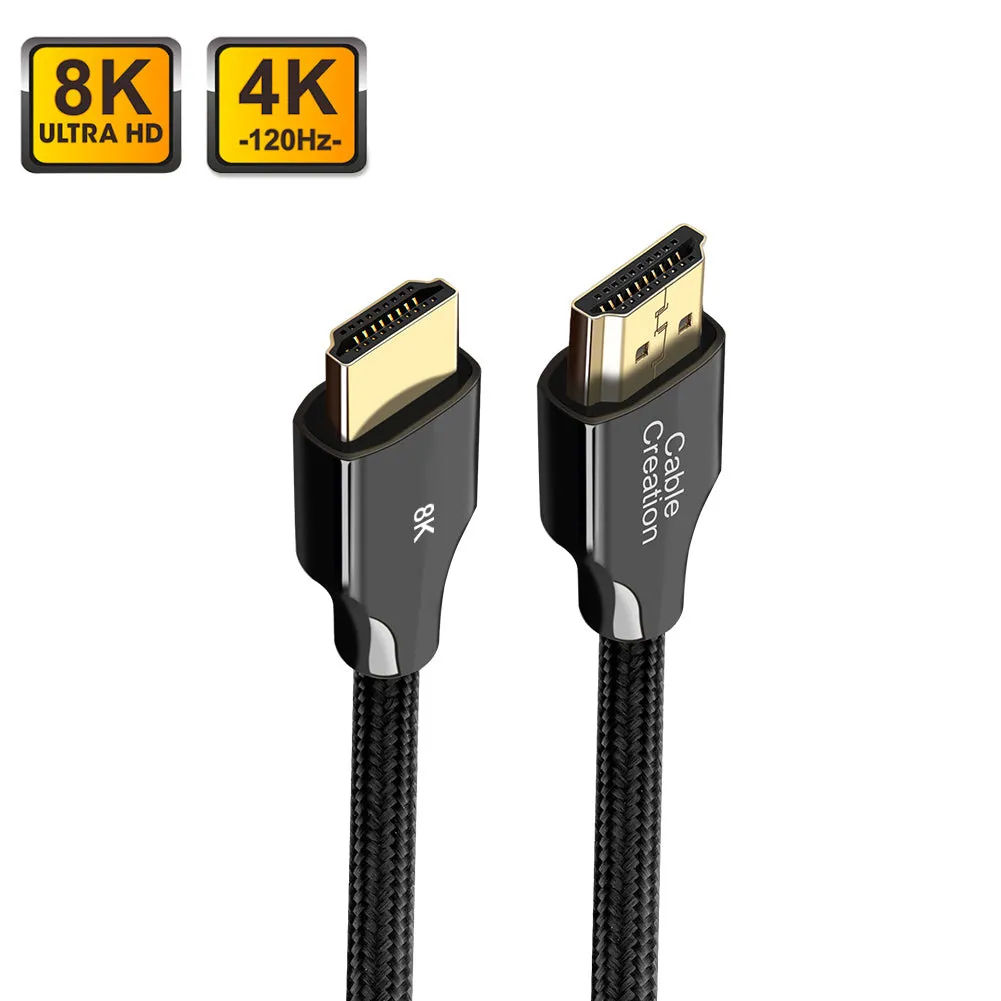 CableCreation HDMI kabel 8K 2 meter 48Gbps zink