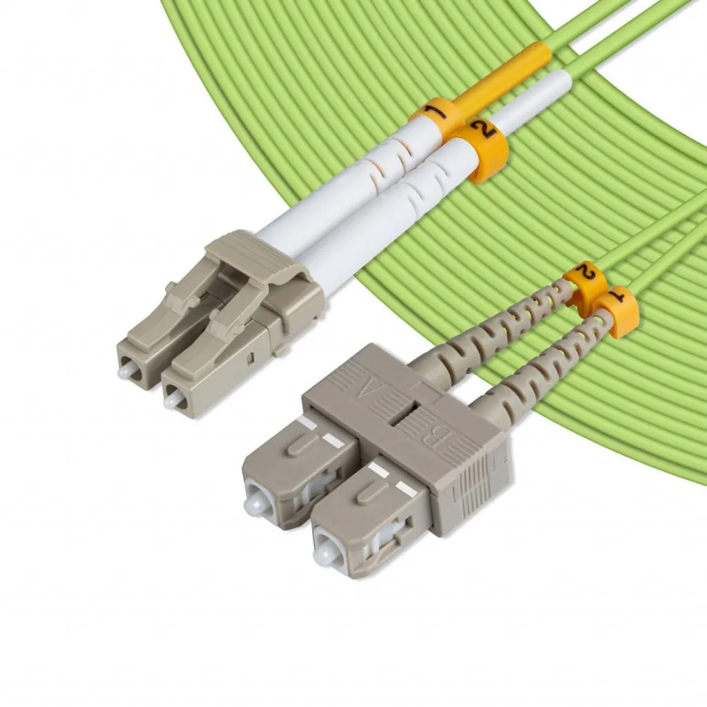 Microconnect OM5 glasvezelkabel LC-SC 15m limoen duplex