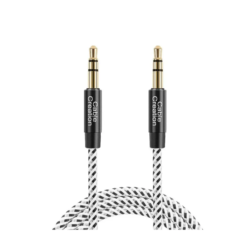 CableCreation 3.5mm aux kabel zwart 0,9 m nylon