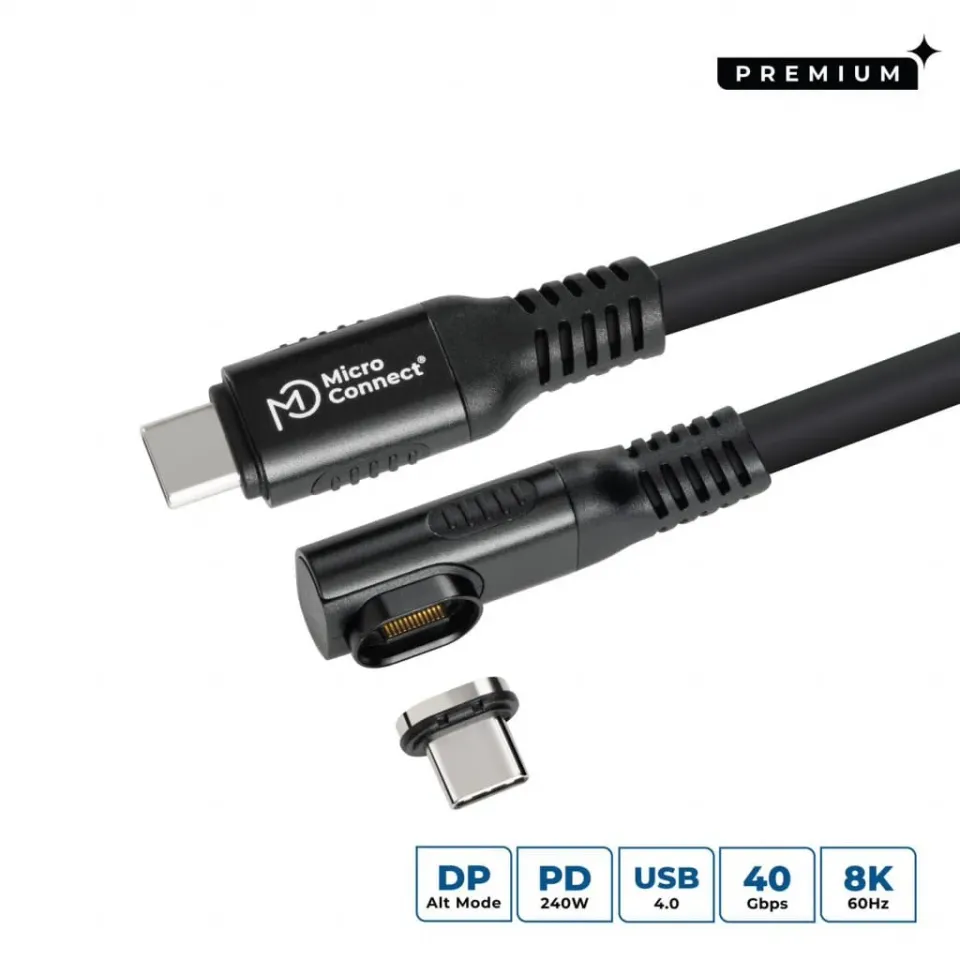 Microconnect Premium USB-C haakse kabel 1m 240W 40Gbps