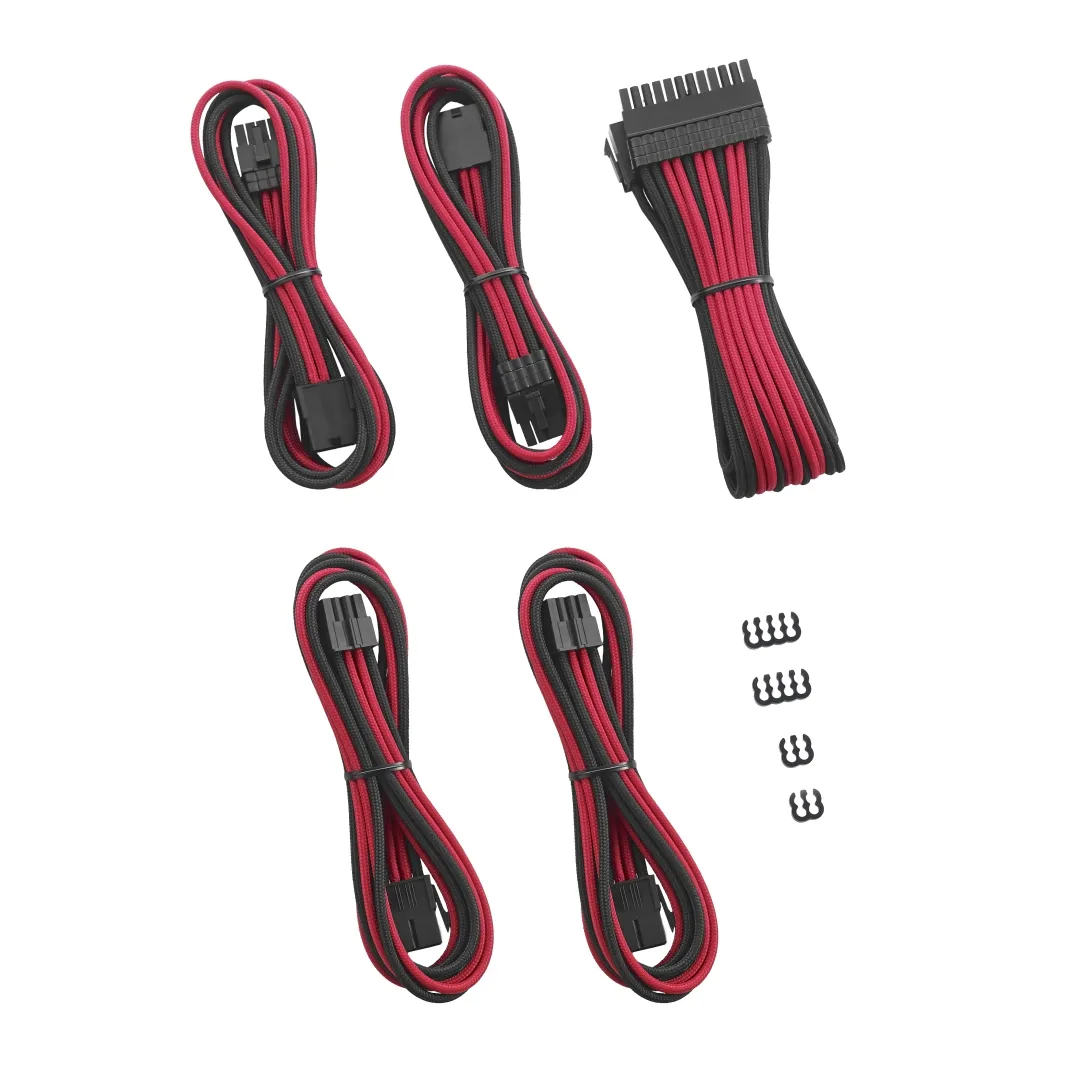 CableMod PRO ModFlex 8+8 kabelset zwart/rood