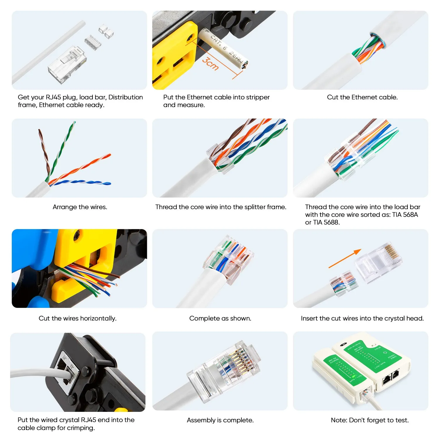 CableCreation Cat 6A RJ45 Stekker 50-pack afgeschermd