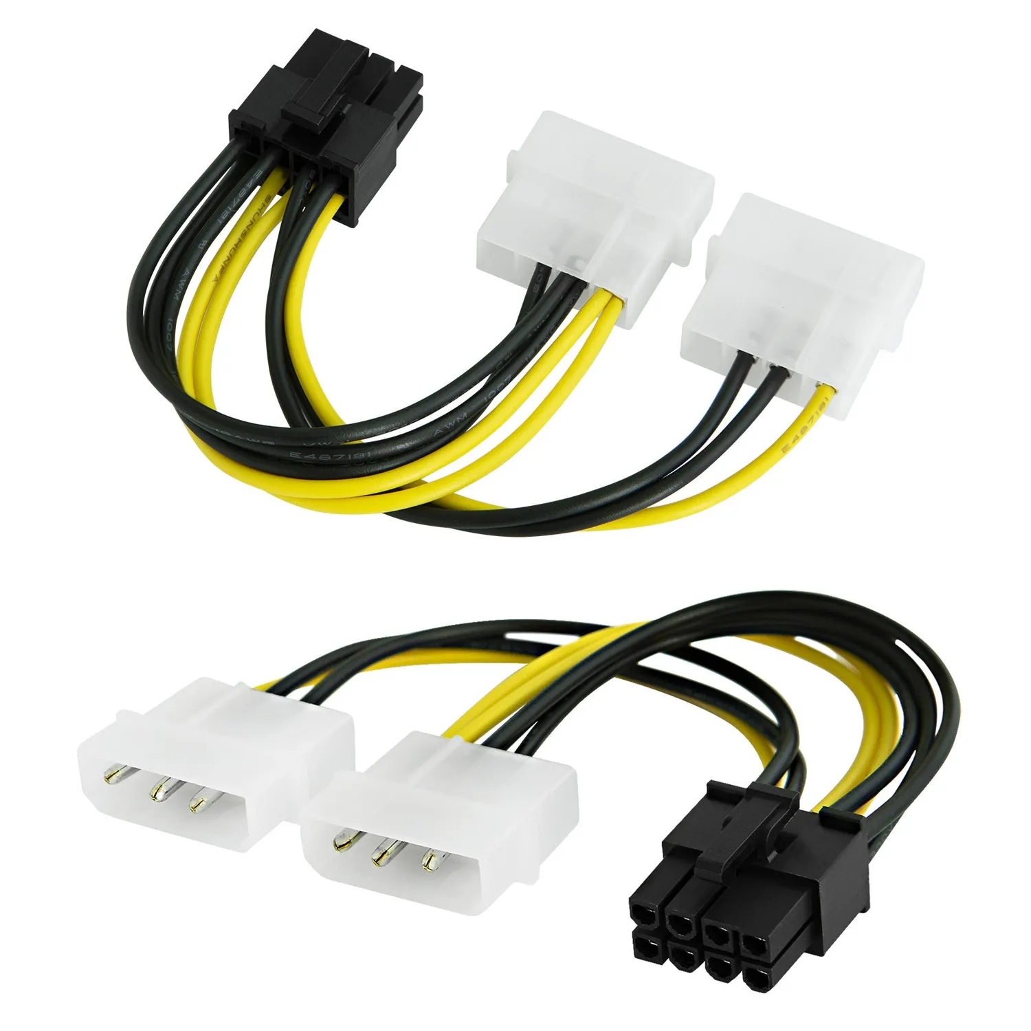 CableCreation Molex naar PCIe Voedingskabel 2-Pack 8-Pin