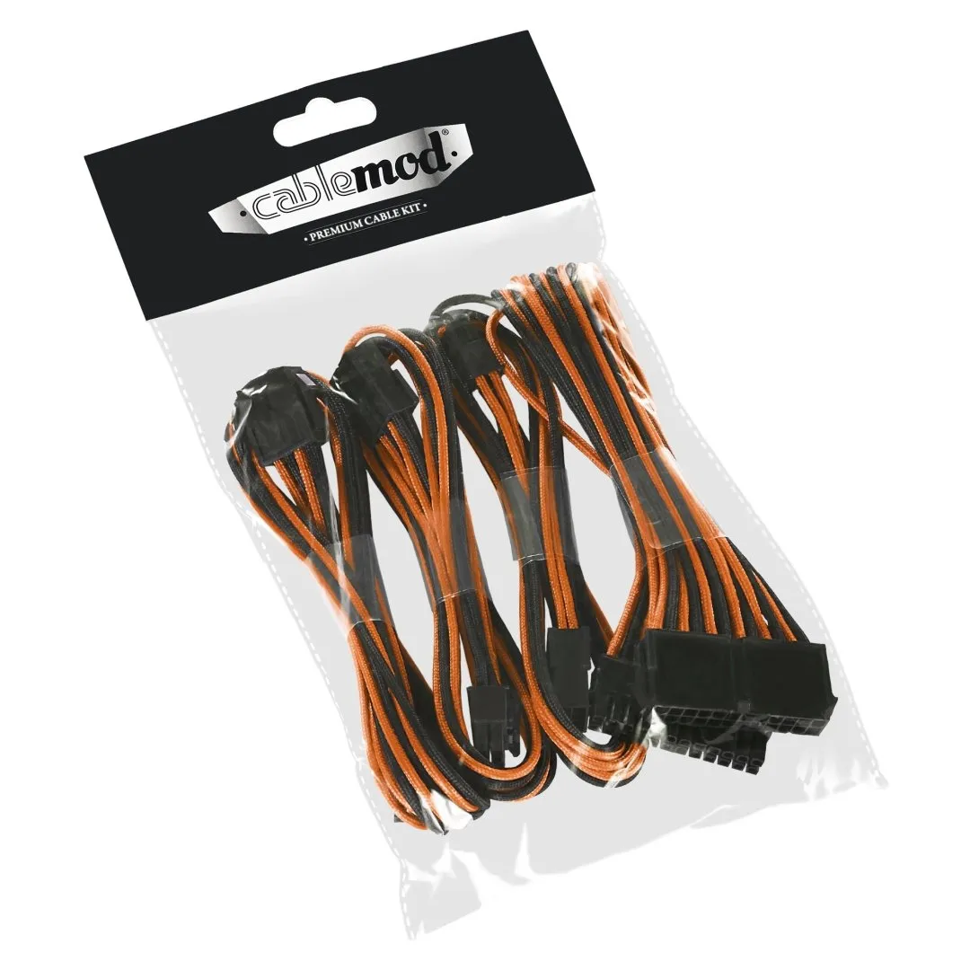 CableMod Classic ModFlex Basic Extension kabelset zwart-oranje
