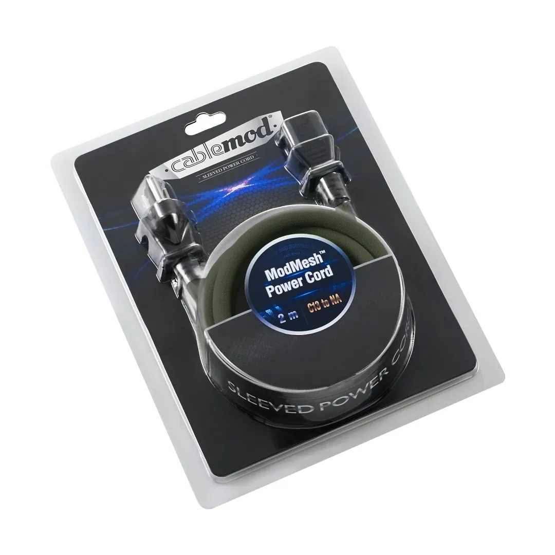 CableMod ModMesh Power Cord C13 NA stroomkabel 2m grijs