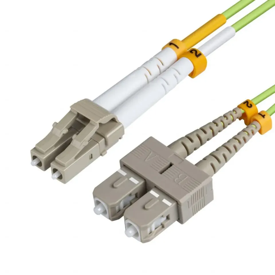 Microconnect OM5 glasvezelkabel LC-SC 15m limoen duplex