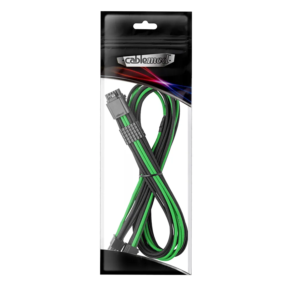 CableMod RT-Series Pro 12VHPWR voedingskabel zwart-groen 60cm