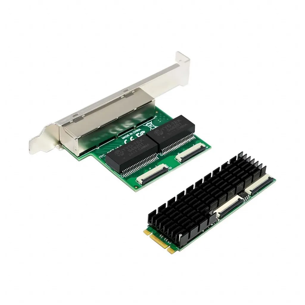 Microconnect PCIe M.2 8111H Quad-1G netwerkkaart 4x RJ45