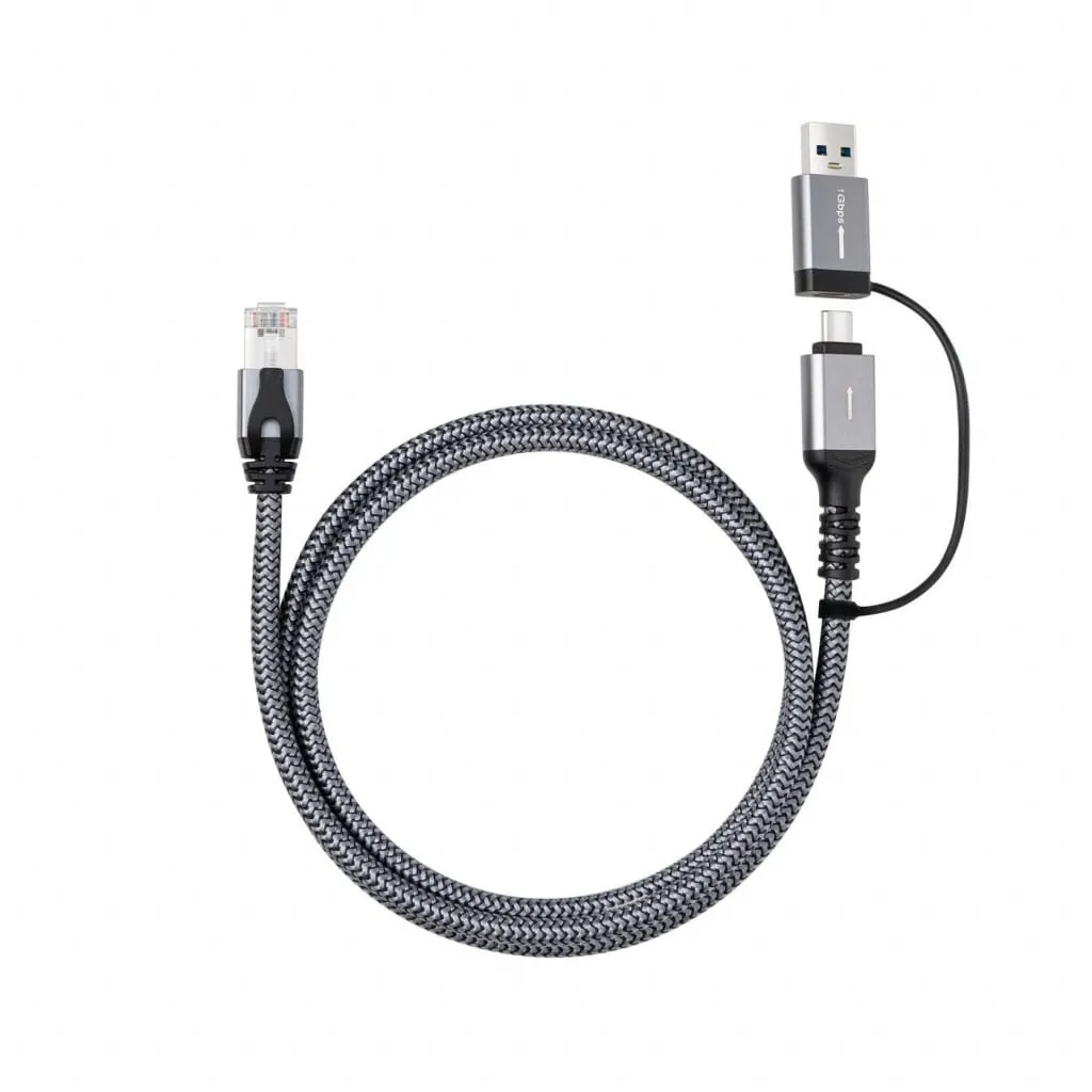 Microconnect CAT6 FTP USB A-C adapterkabel 1m bedraad netwerk