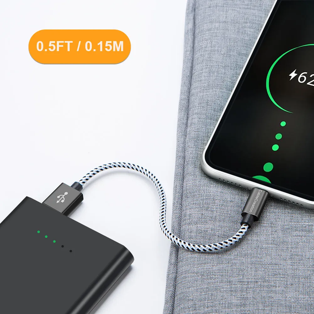 CableCreation Lightning naar USB-A kabel 0,15 m zwart