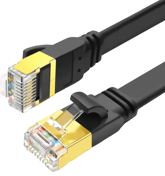 Yauhody Y-NC8-FB10PK platte CAT8 netwerkkabel zwart 2-pack 40Gbps