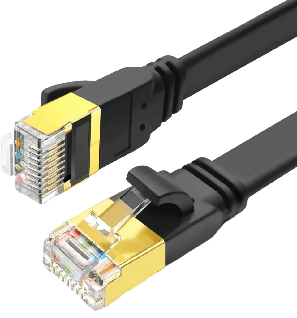 Yauhody Y-NC8-FB10PK platte CAT8 netwerkkabel zwart 2-pack 40Gbps