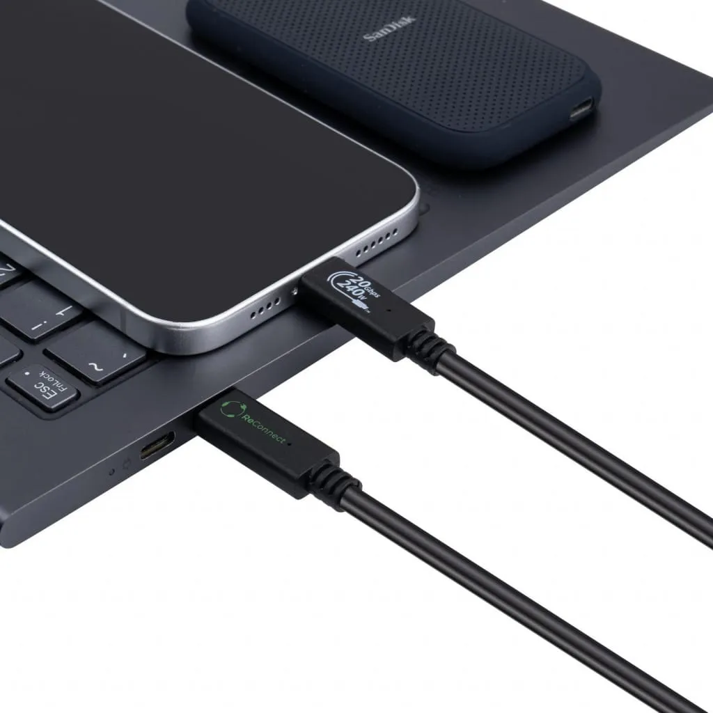 ReConnect USB-C 3.2 Gen 2x2 kabel 2m gerecycled