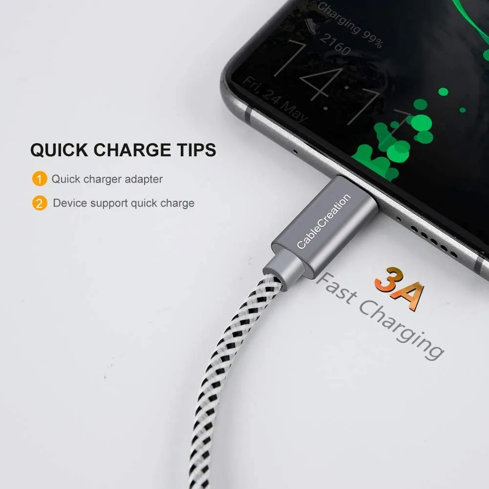 CableCreation USB-A naar USB-C kabel 0,15 m 3A