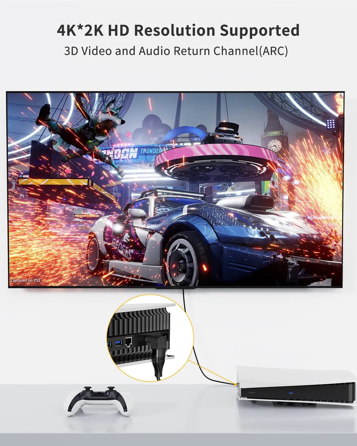 CableCreation HDMI haakse adapter 2-pack 90+270 graden 4K