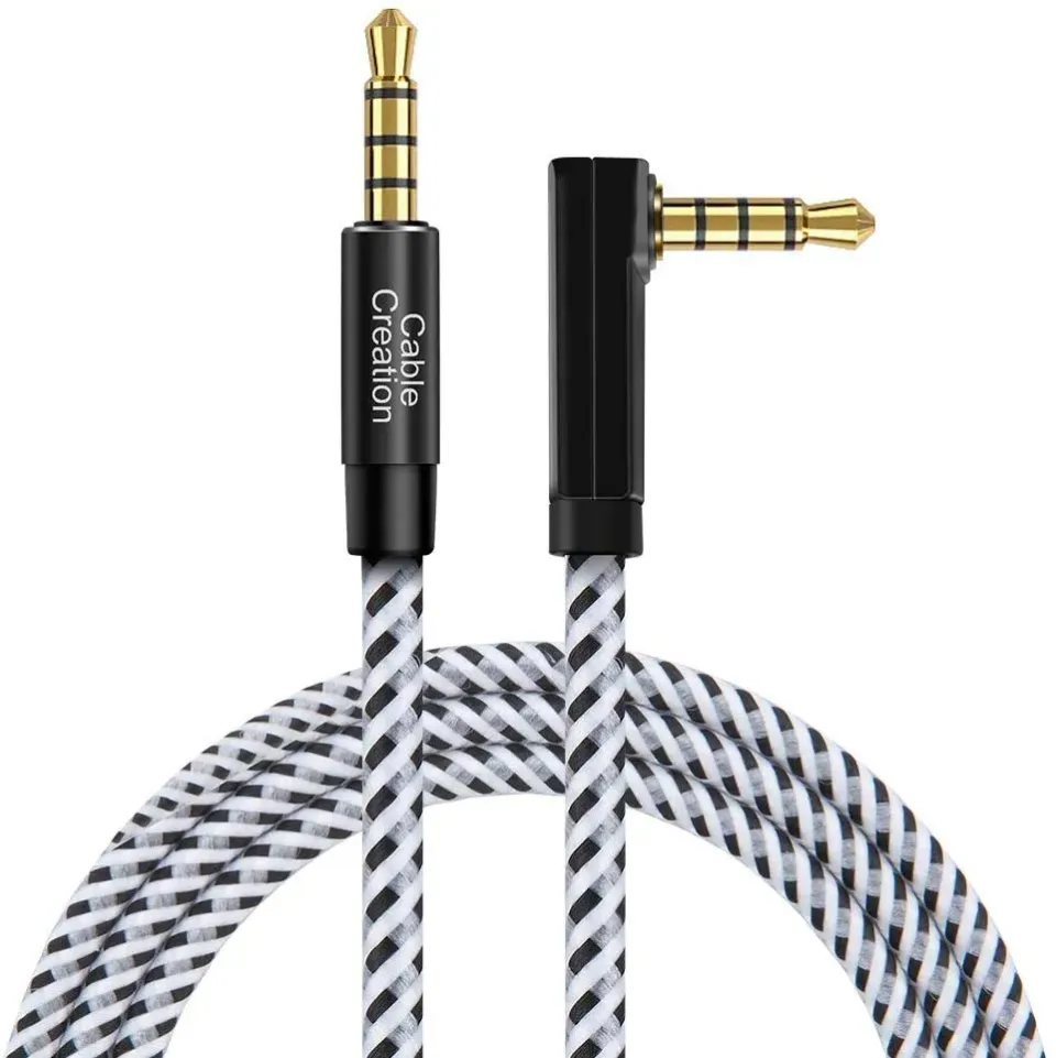 CableCreation TRRS 3.5mm audiokabel 0,9m haaks met microfoon