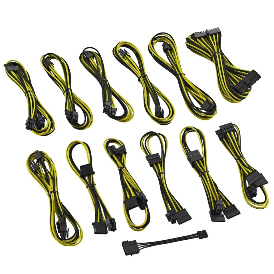 CableMod ST-Series kabelkit Silverstone voedingskabel zwart-geel