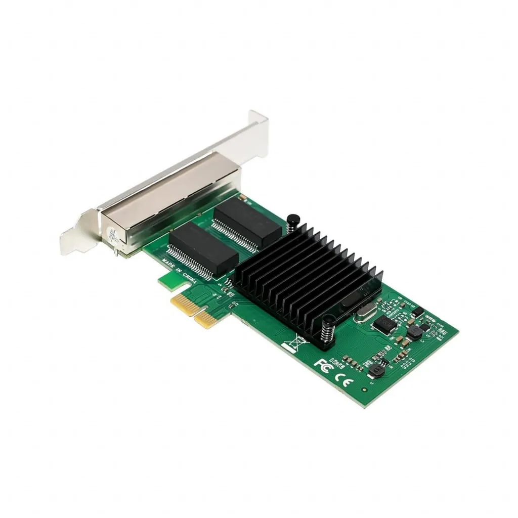 Microconnect I350-T4 netwerkkaart PCIe x1 Quad 1GbE RJ45