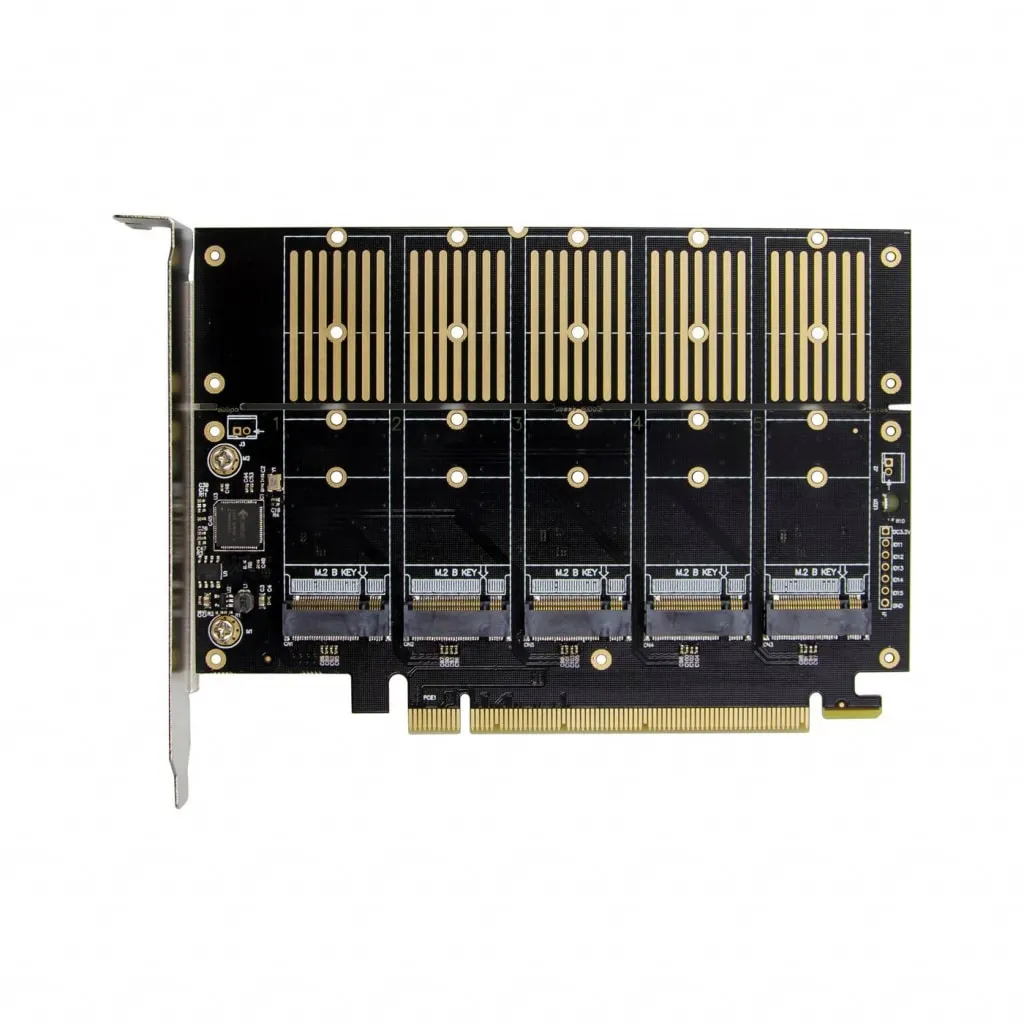 MicroConnect PCI-E X16 M.2 SSD adapterkaart B-key