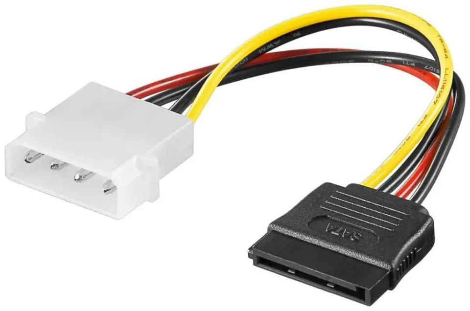 MicroConnect SATA voedingskabel 4pin-15pin 0,2m