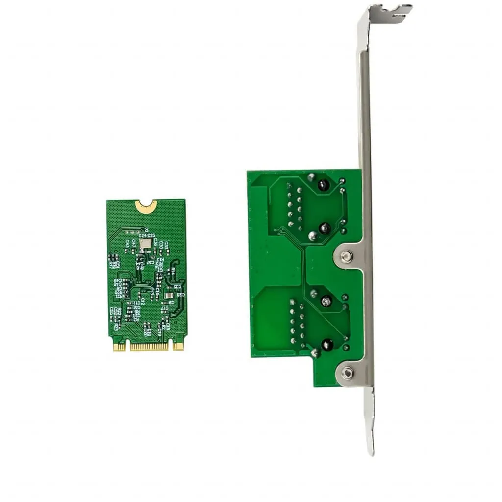 Microconnect PCIe M.2 B+M 8111H netwerkkaart dual 1G RJ45