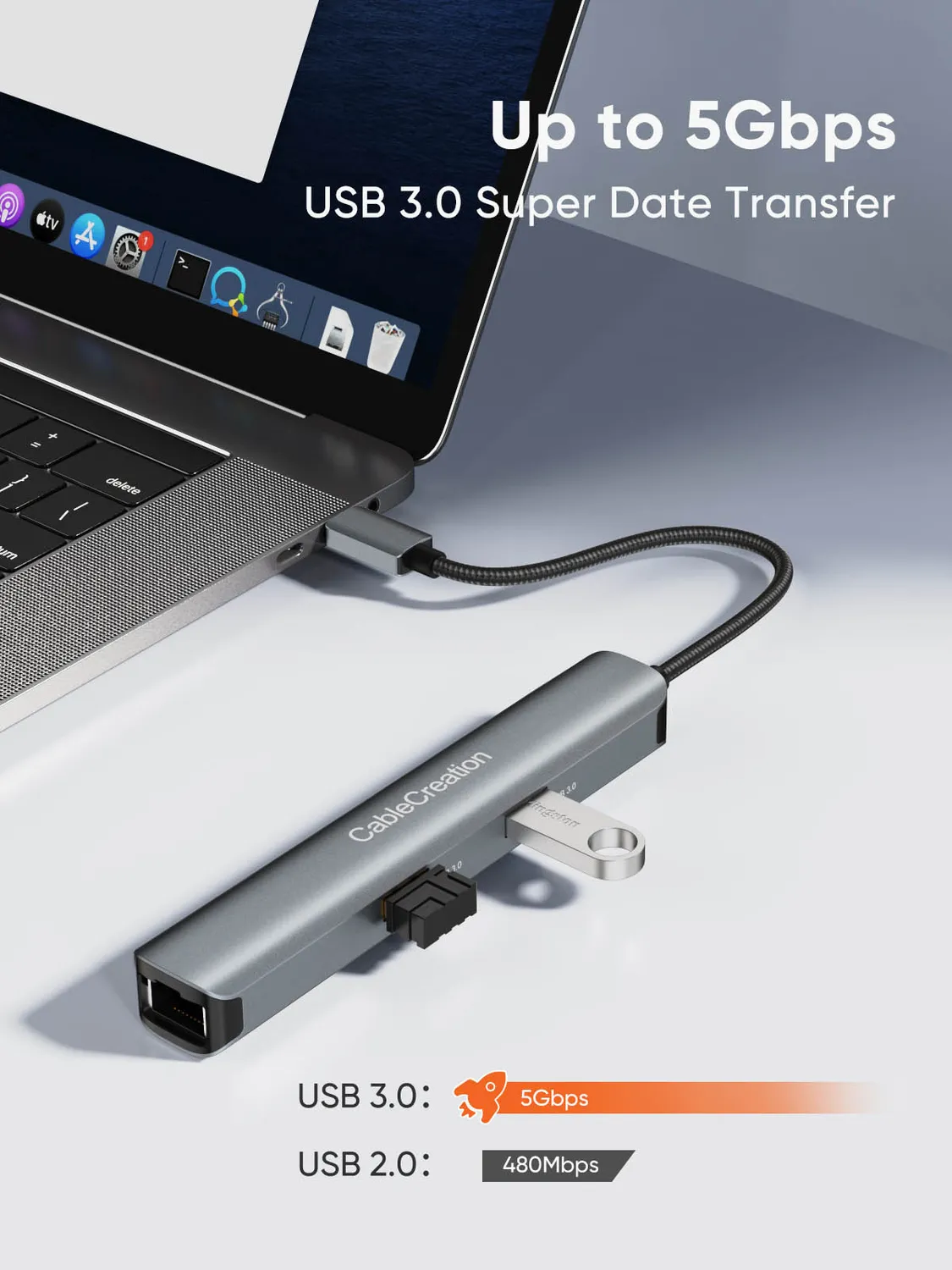 CableCreation 6-in-1 Type-C Multi-Port Adapter hub 4K ethernet