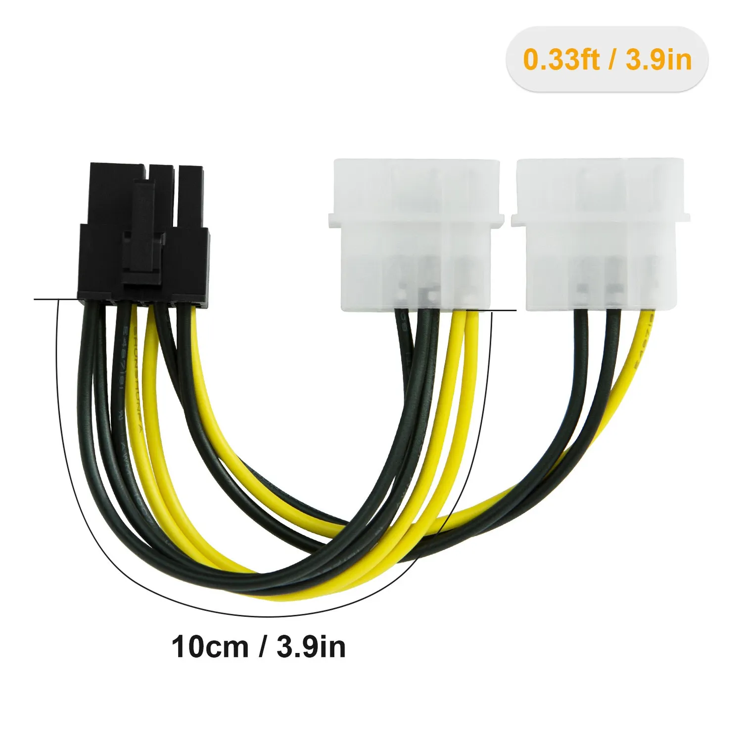 CableCreation Molex naar PCIe Voedingskabel 2-Pack 8-Pin