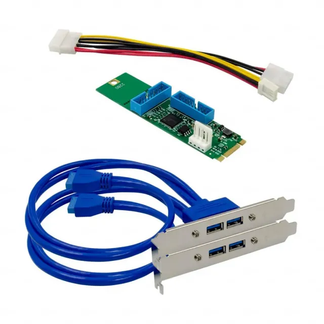 Microconnect NEC720201 USB 3.0 kaart M.2 4-poorts 5Gbps