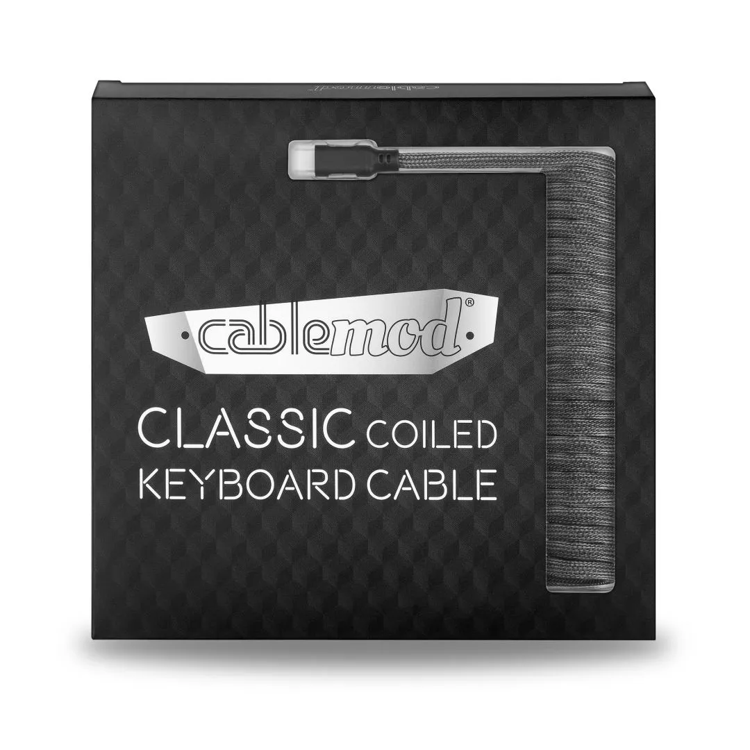 CableMod Classic coiled toetsenbordkabel 150cm carbon grey