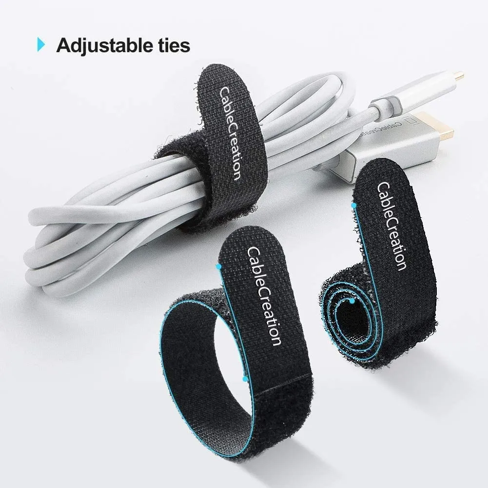 CableCreation kabelbinders klittenband 15cm zwart 50 stuks