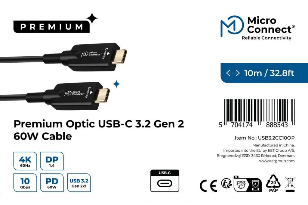 Microconnect Premium USB-C Kabel 10m 60W 4K60Hz