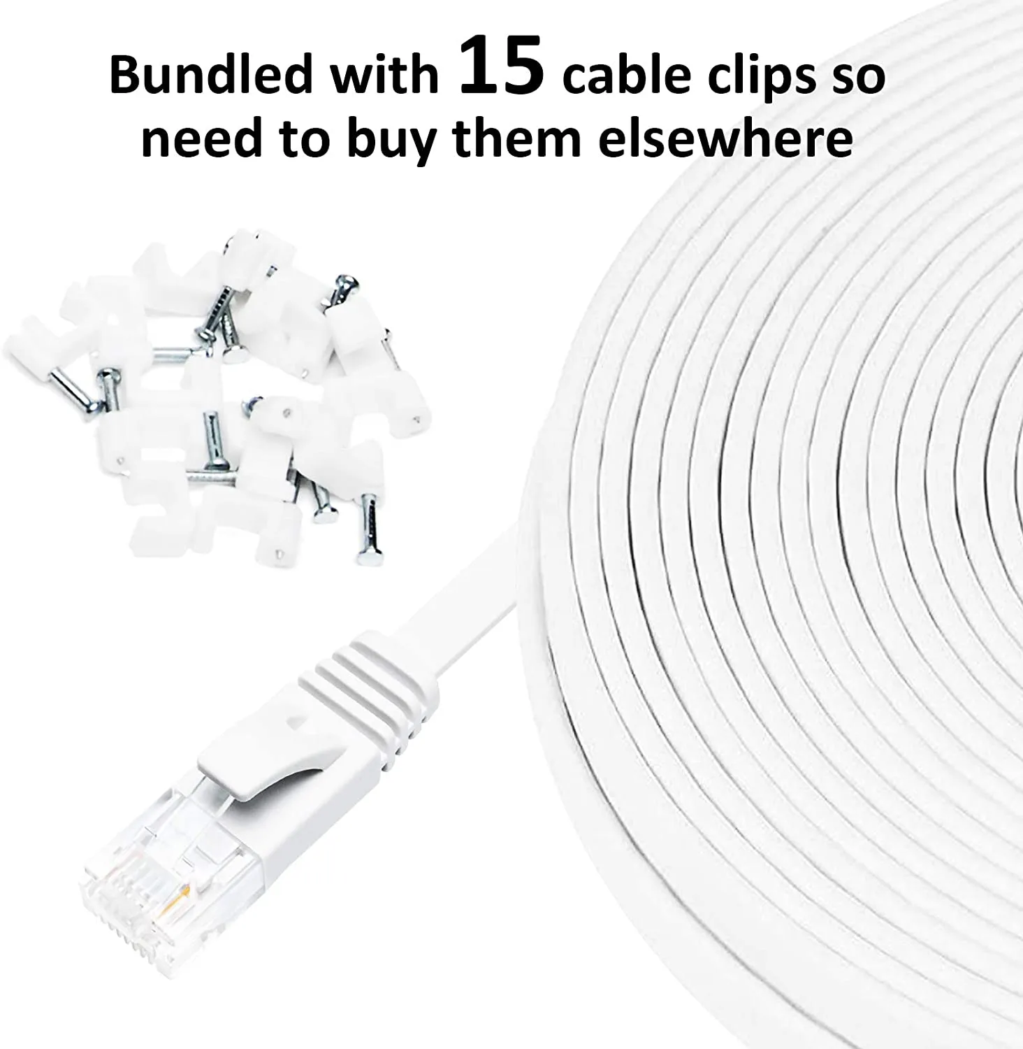 Yauhody Y-NC6-FW platte CAT6 netwerkkabel wit 6-pack 1Gbps