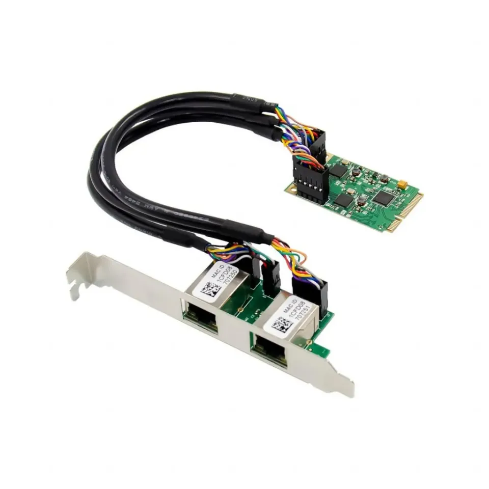 Microconnect 8111F Mini PCIe netwerkkaart dual 1G RJ45