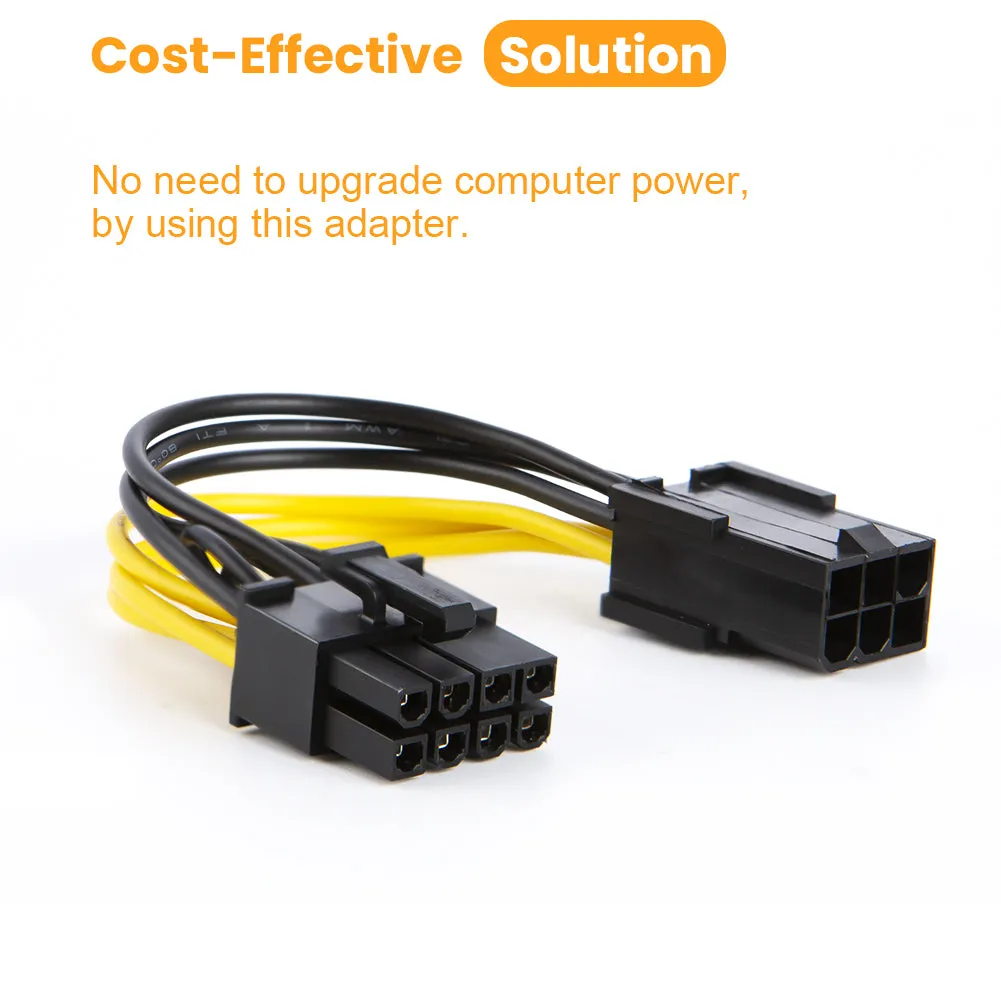 CableCreation 6-pin naar 8-pin PCIe Adapter 2-pack