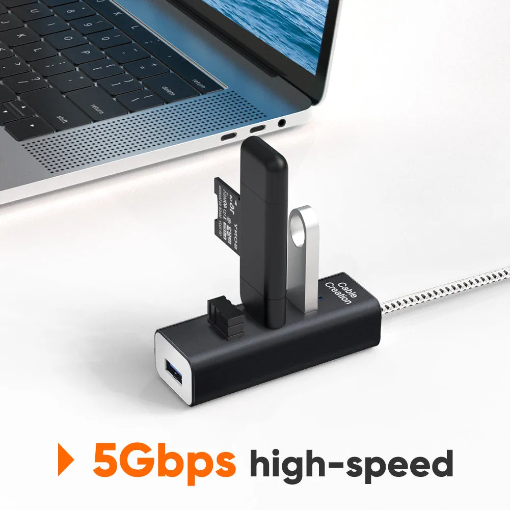 CableCreation 4-Poort USB 3.0 Hub 1.5m aluminium