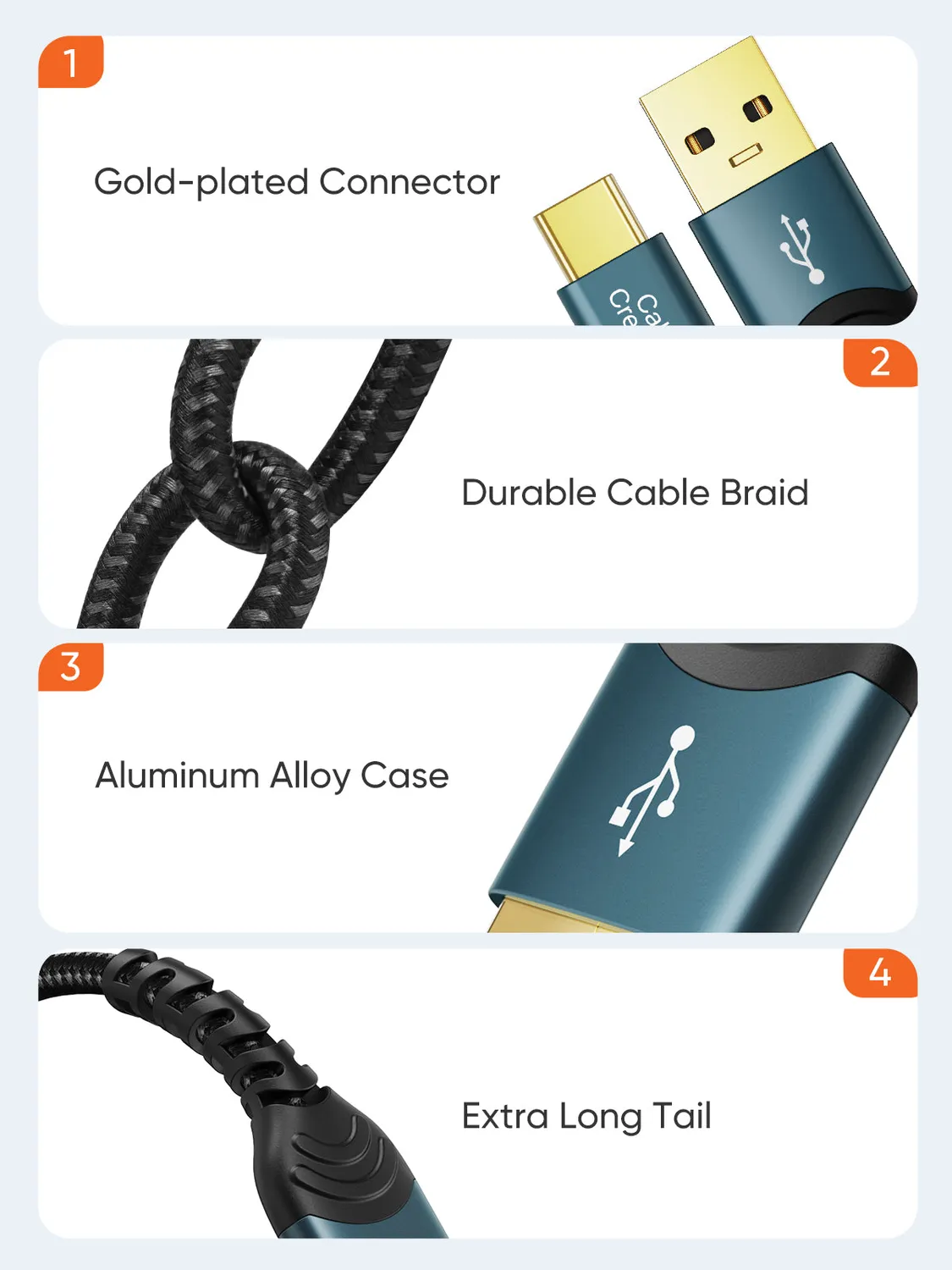 CableCreation USB to USB-C Fast Charging kabel 2m 3A
