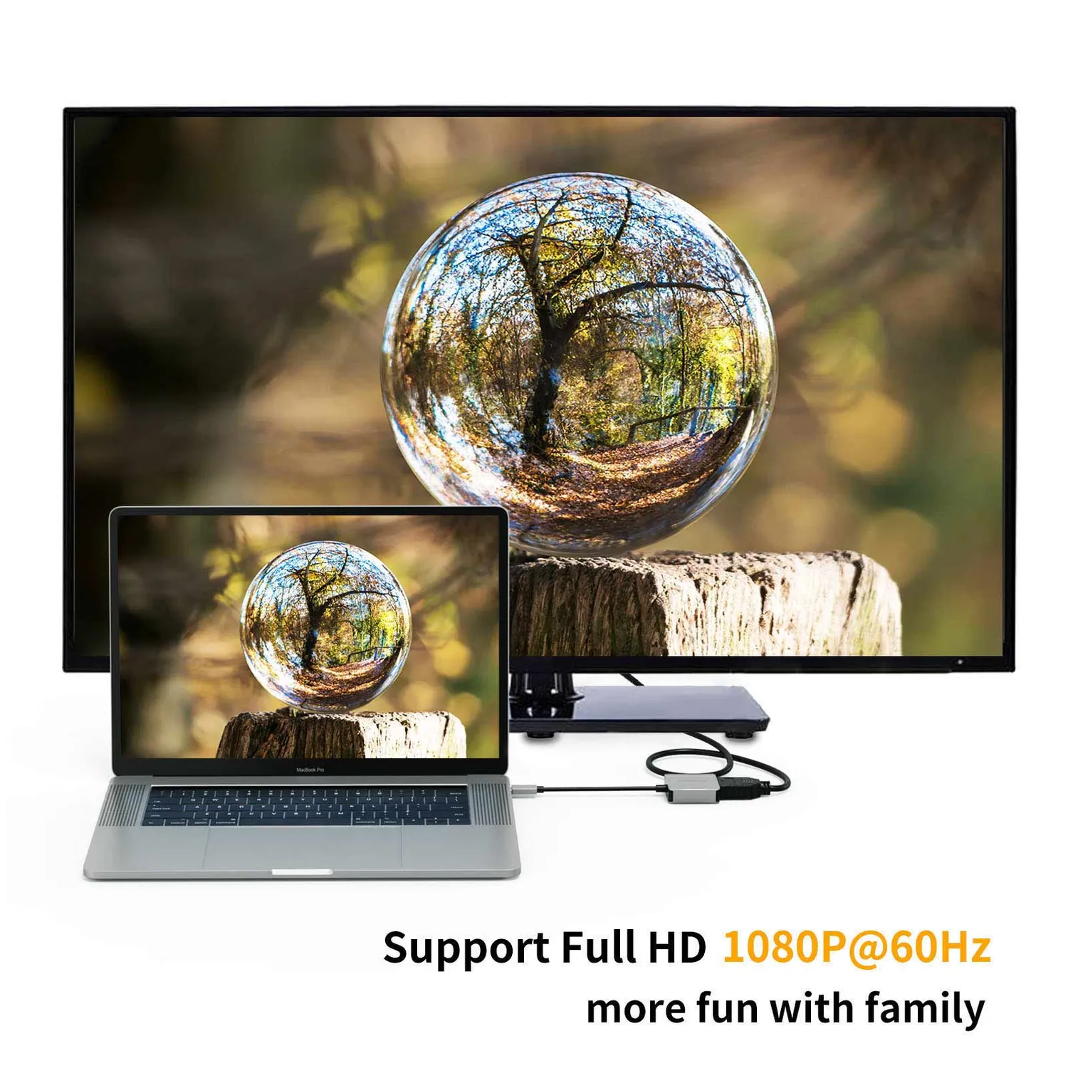 CableCreation USB-C naar DVI adapter 1080p