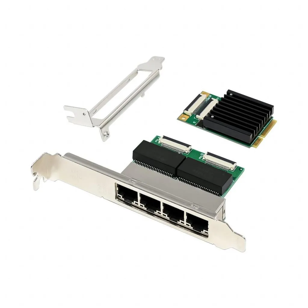 Microconnect I350-T4 netwerkkaart MiniPCIe quad RJ45