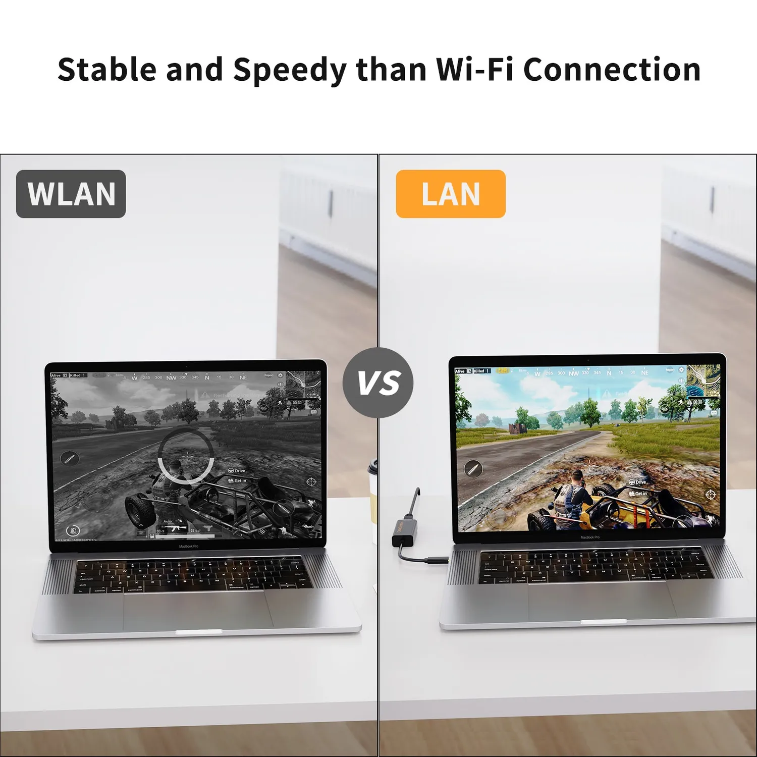 CableCreation USB-C naar ethernet adapter 1Gbps bekabeld