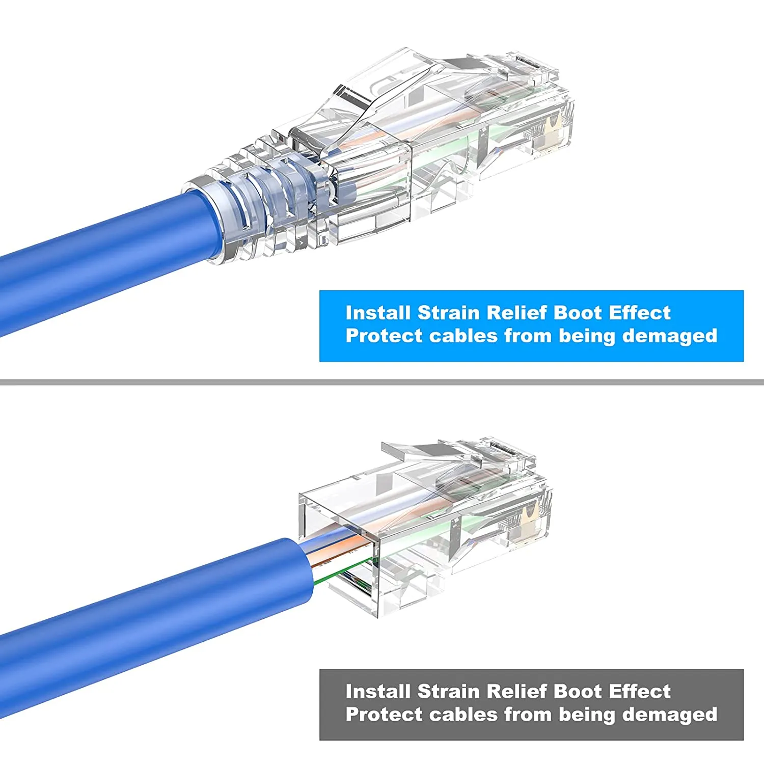 CableCreation Cat6 RJ45 connector 100 stuks transparant