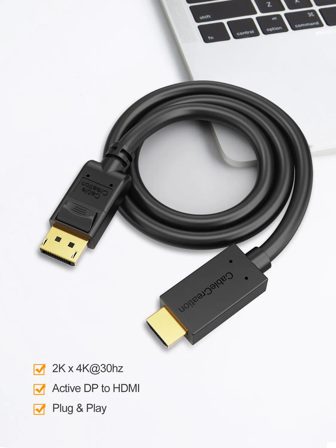CableCreation DisplayPort naar HDMI kabel 4K 0,9m