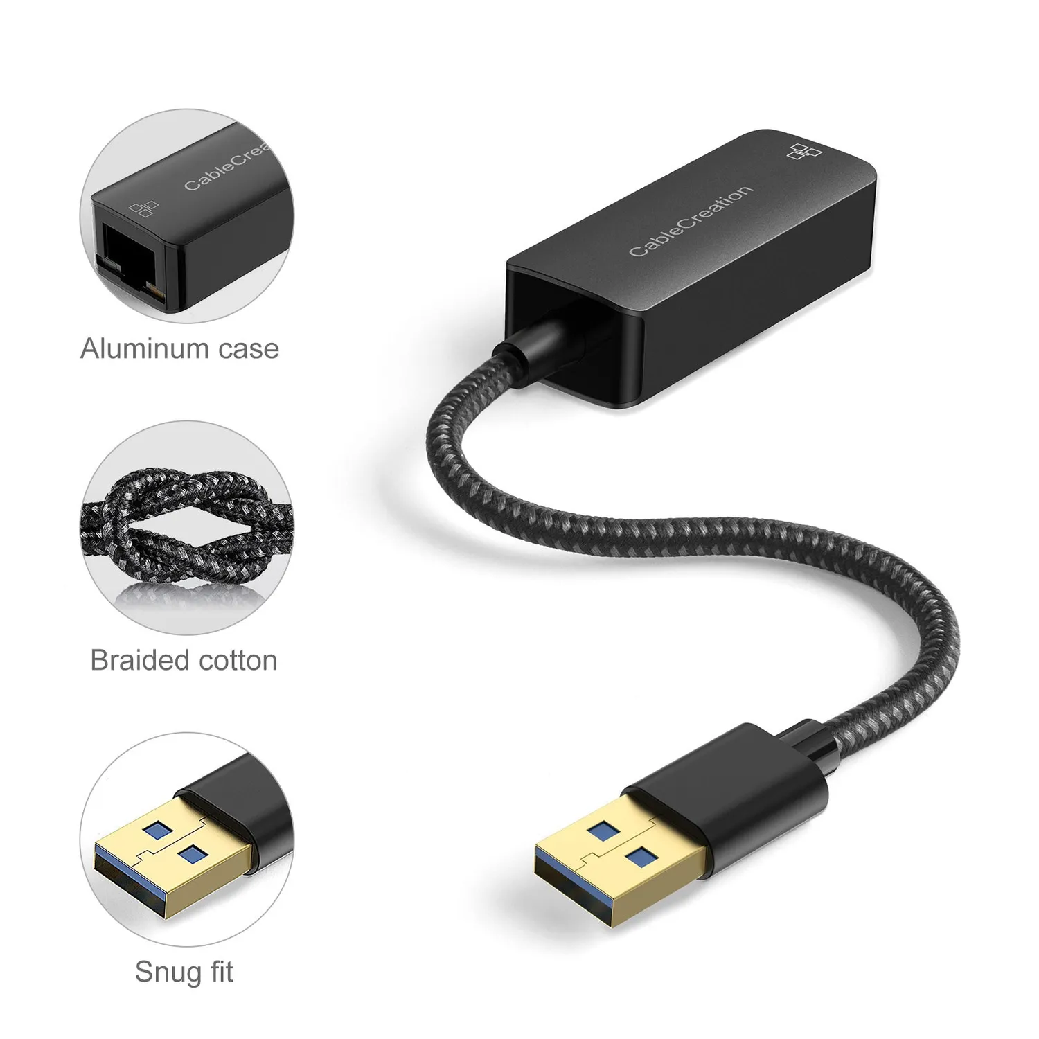CableCreation USB 3.0 naar ethernet adapter 1Gbps