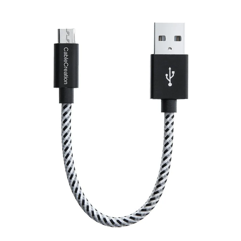 CableCreation USB naar Micro-USB kabel 0,15 m gevlochten