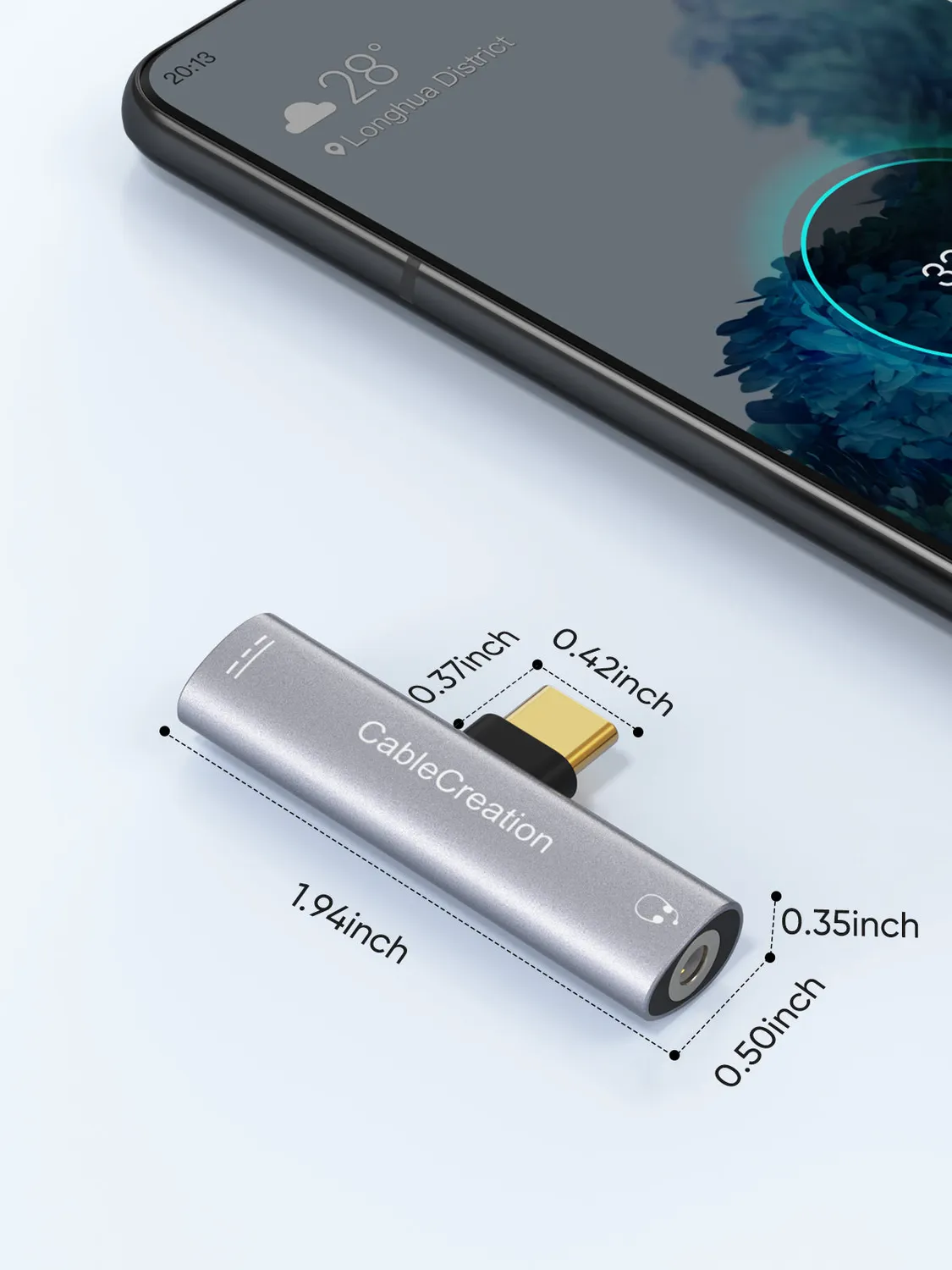 CableCreation USB-C naar 3,5mm audio adapter 2-in-1