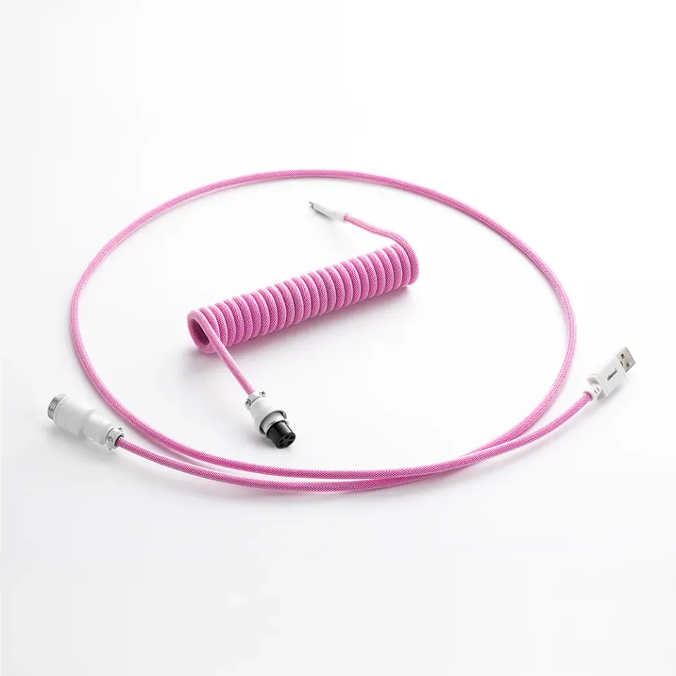 CableMod Pro Coiled toetsenbordkabel USB-C 150cm strawberry